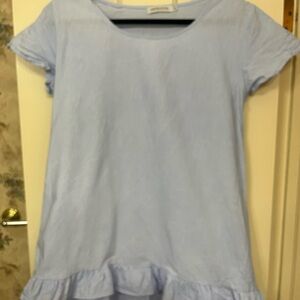 Light Blue Ruffle Hem Dress